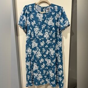 Old Navy Teal Floral Short Dress